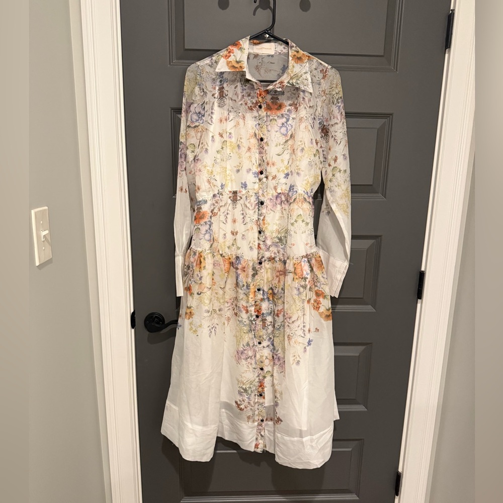 Zimmermann Multicolor Floral Long Sleeve Dress (Read Notes)